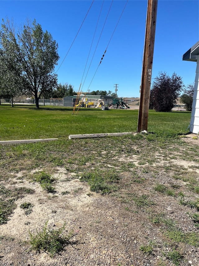 view of yard featuring a playground