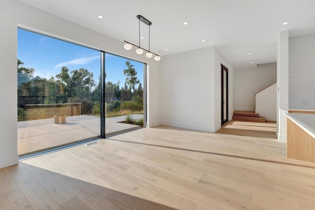 interior space with light wood-type flooring