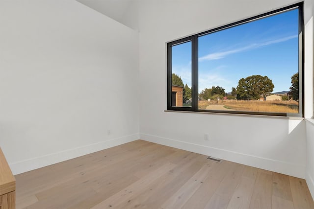 empty room with light wood-type flooring