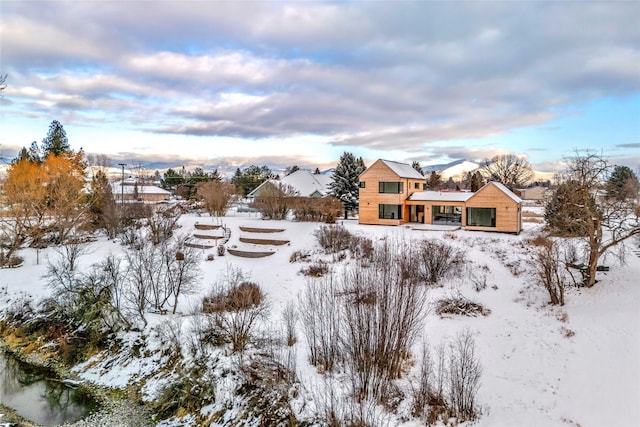 view of snowy aerial view