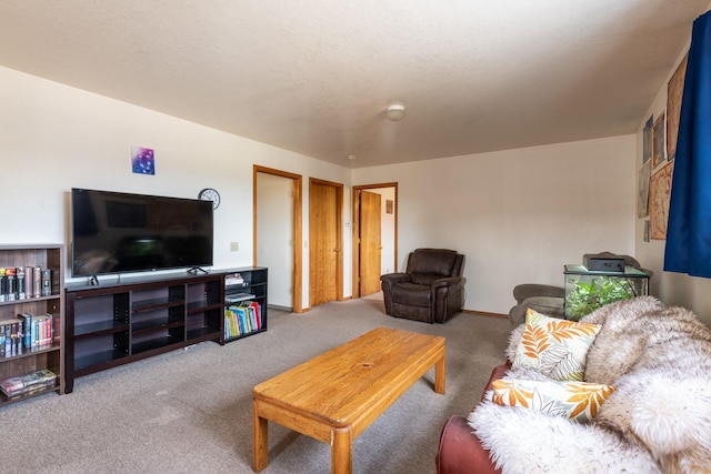 living room with carpet floors