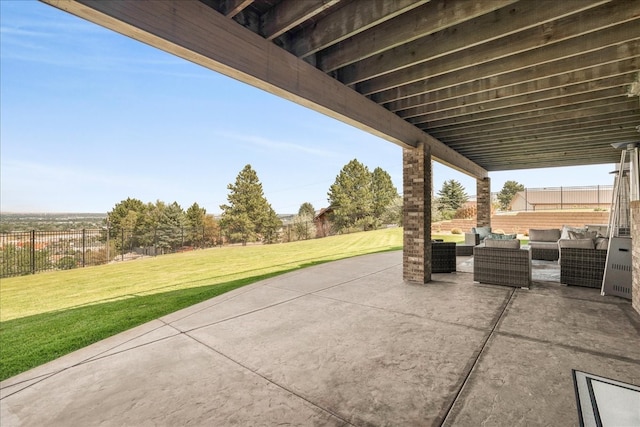 view of patio / terrace featuring an outdoor hangout area