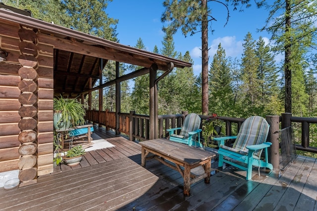 view of wooden deck