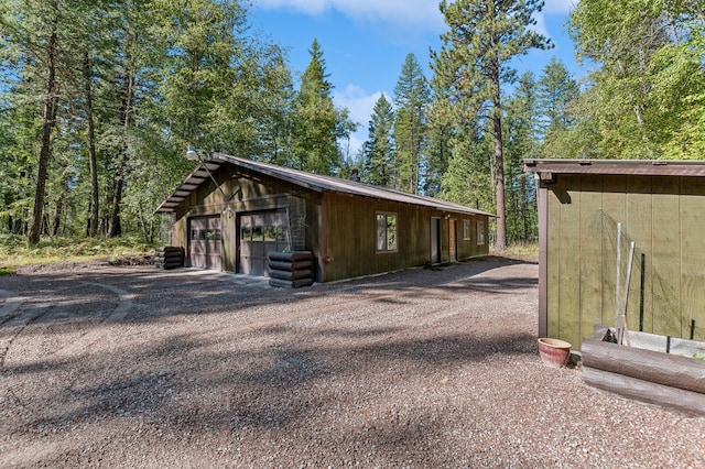 view of garage