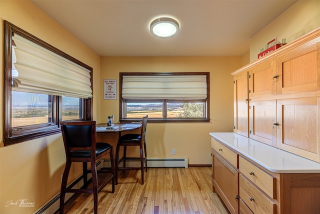 kitchen with light hardwood / wood-style flooring