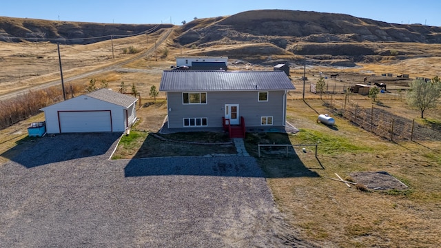 drone / aerial view with a mountain view