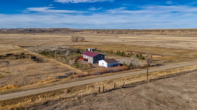 aerial view with a rural view