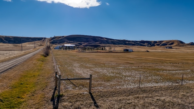 view of mountain feature featuring a rural view