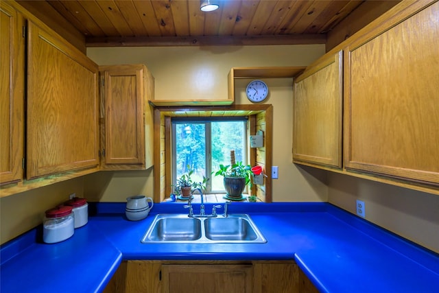 510 Johnson Ln, Superior, MT 59872 - kitchen with a sink and wooden ceiling