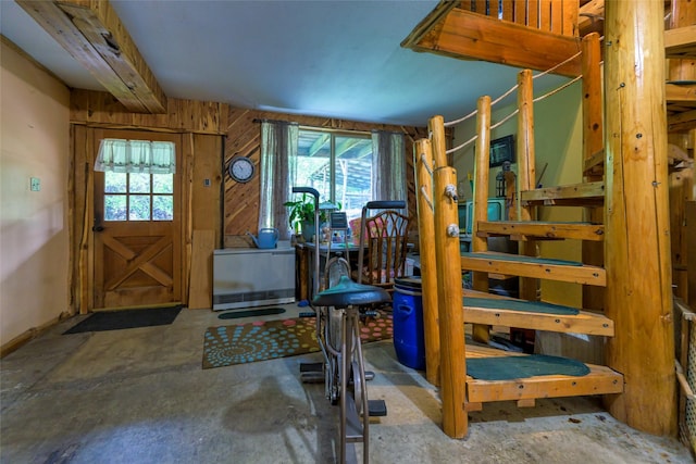 510 Johnson Ln, Superior, MT 59872 - workout area with wooden walls