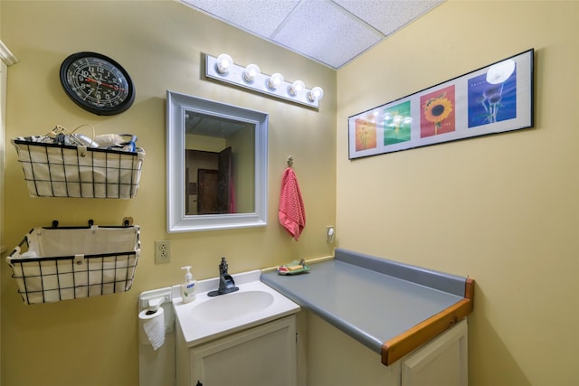 510 Johnson Ln, Superior, MT 59872 - bathroom with a paneled ceiling and vanity