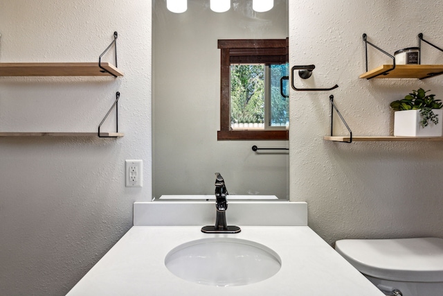 bathroom with toilet and vanity