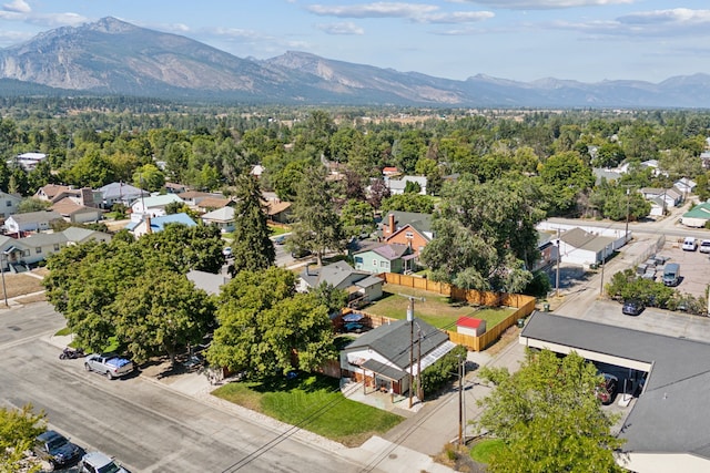 bird's eye view with a mountain view