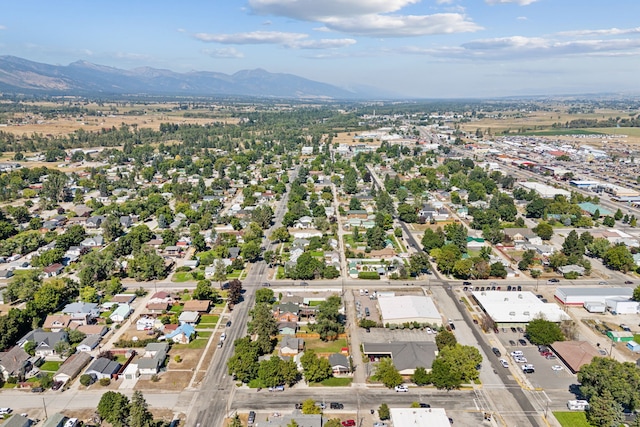 drone / aerial view with a mountain view