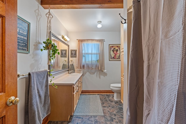 bathroom featuring toilet and vanity