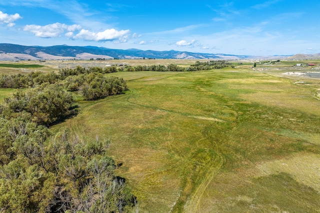 bird's eye view with a rural view and a mountain view