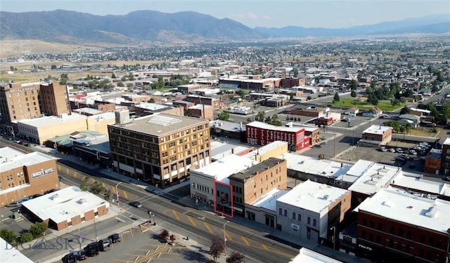 aerial view featuring a mountain view