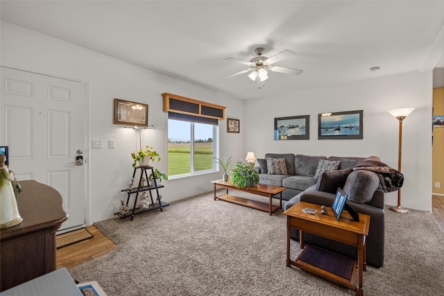 125 Ponderosa Ln, Kalispell, MT 59901 - living area with ceiling fan and wood finished floors
