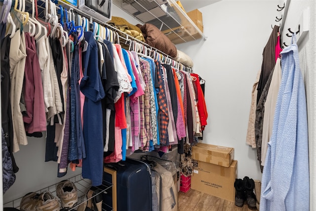 spacious closet featuring wood-type flooring