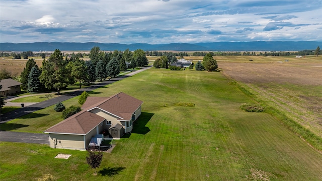 aerial view with a rural view and a mountain view