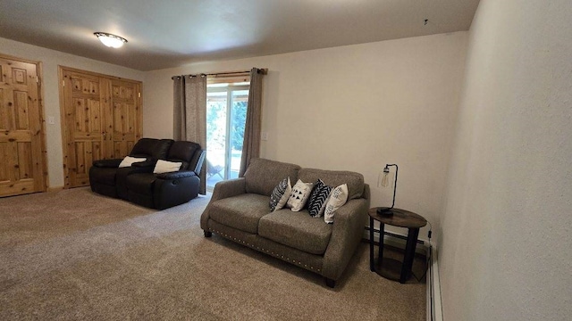 living room with carpet floors