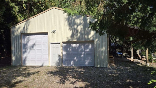 view of garage