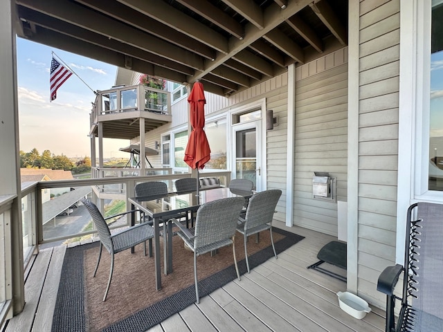 view of deck at dusk