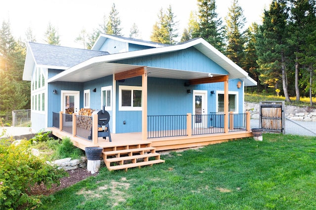 965 Ksanka Foothills Rd, Eureka, MT 59917 - view of front facade with a front lawn and french doors
