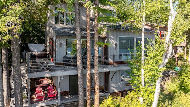 1320 W Lakeshore Dr, Whitefish, MT 59937 - rear view of house featuring a balcony