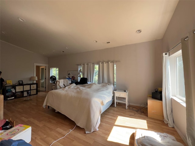 bedroom featuring light wood-type flooring