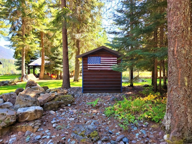 view of shed featuring a gazebo