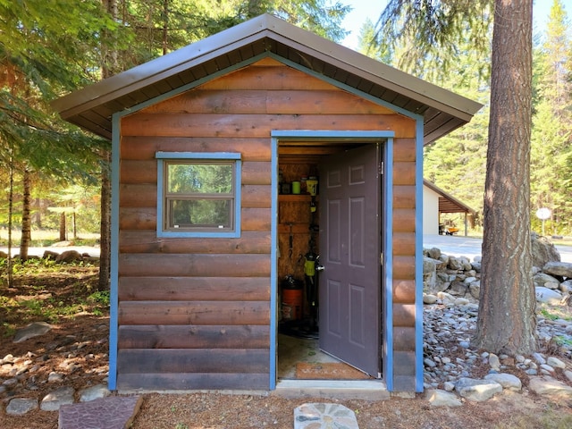 view of shed