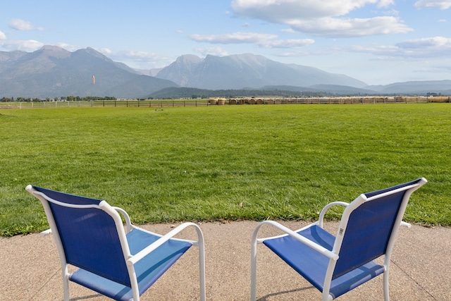 view of mountain feature featuring a rural view