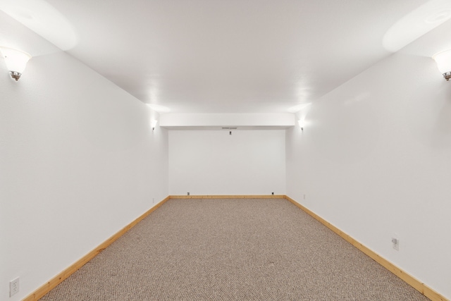 basement featuring carpet