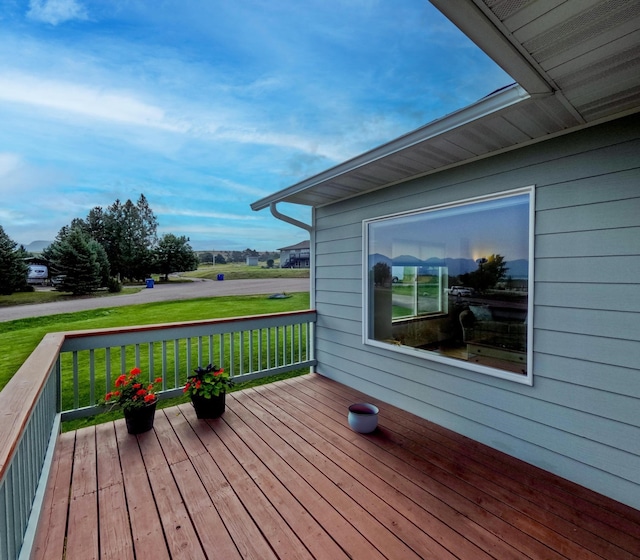 deck with a lawn