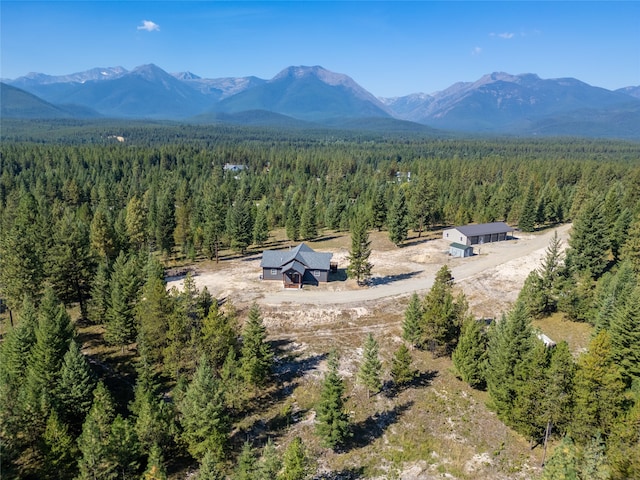 bird's eye view featuring a mountain view