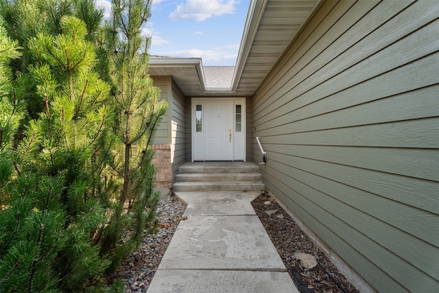 view of doorway to property