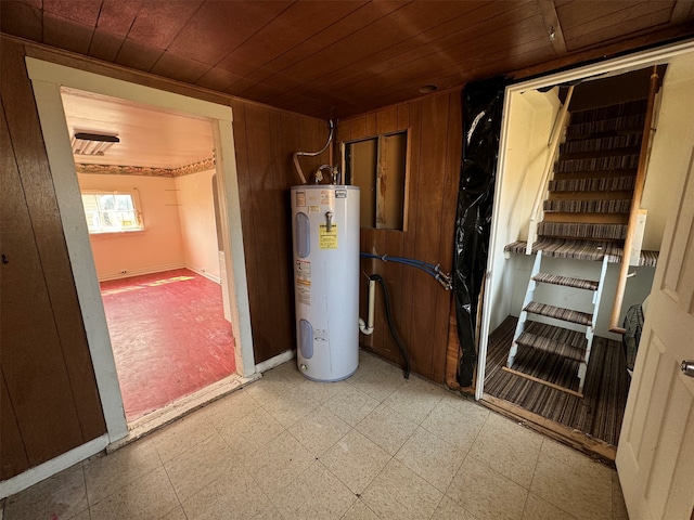 utility room with water heater