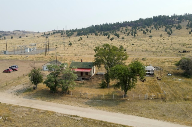 bird's eye view with a rural view