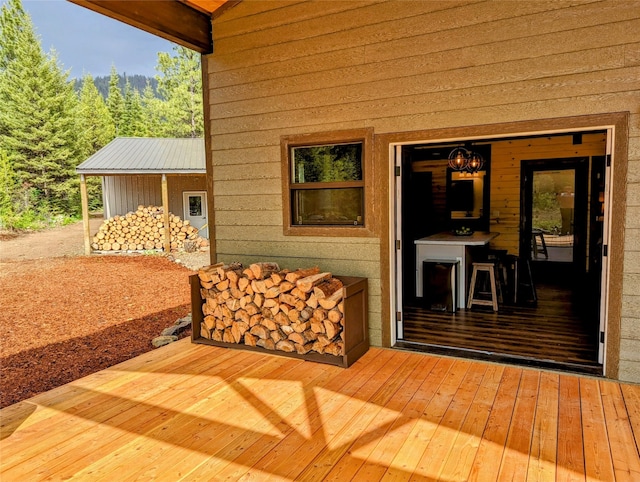 view of wooden deck