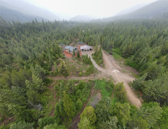 aerial view with a mountain view