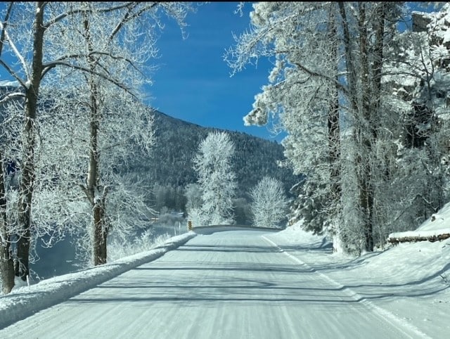 view of road with a mountain view