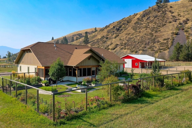 property view of mountains featuring a rural view