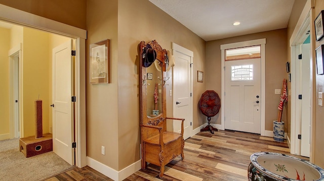 entrance foyer with light hardwood / wood-style flooring