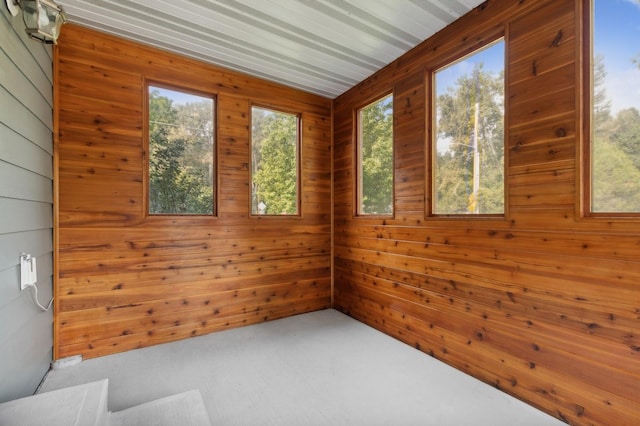 unfurnished sunroom with a sauna