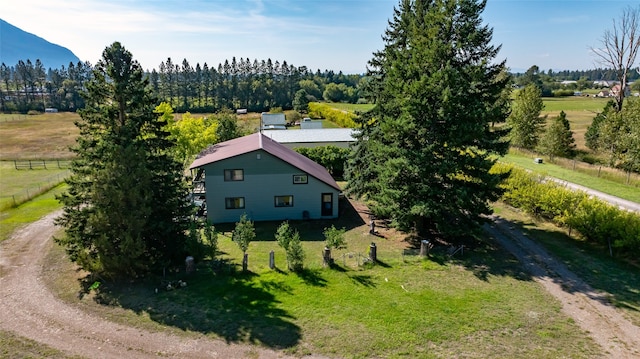 drone / aerial view featuring a rural view