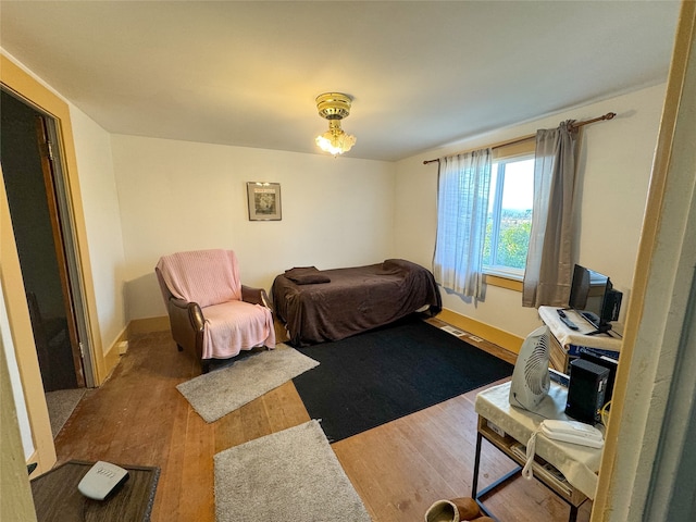 bedroom featuring light hardwood / wood-style flooring