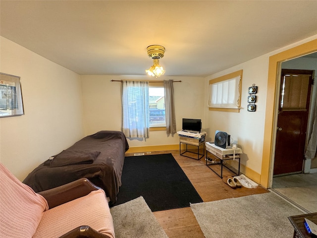 living room with light wood-type flooring