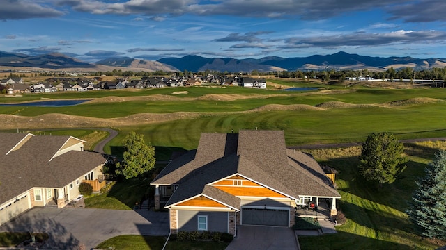 aerial view with a mountain view