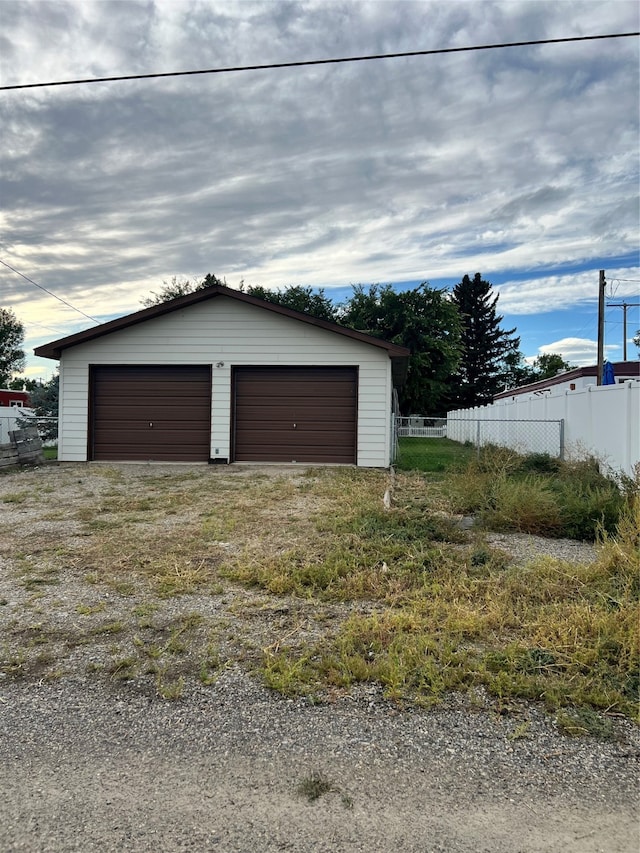 view of garage